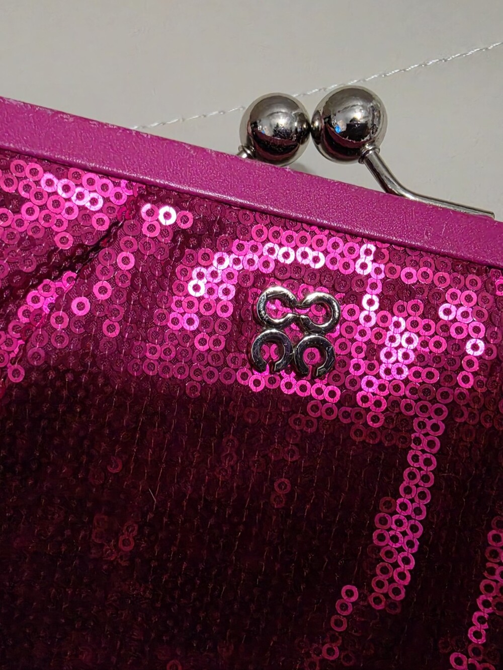 Coach Pink Sequin Wristlet Clutch - Picture 6 of 7